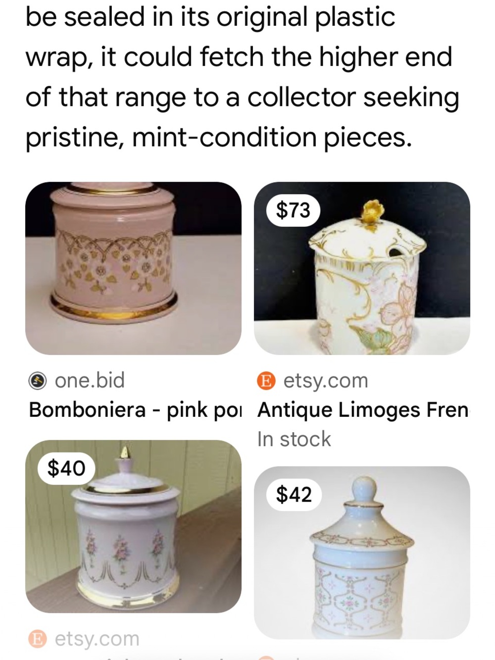 Pink Porcelain Decorative Canister by